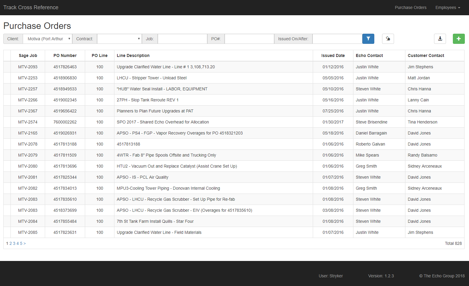 Contract and Employee Cross Reference Web Application