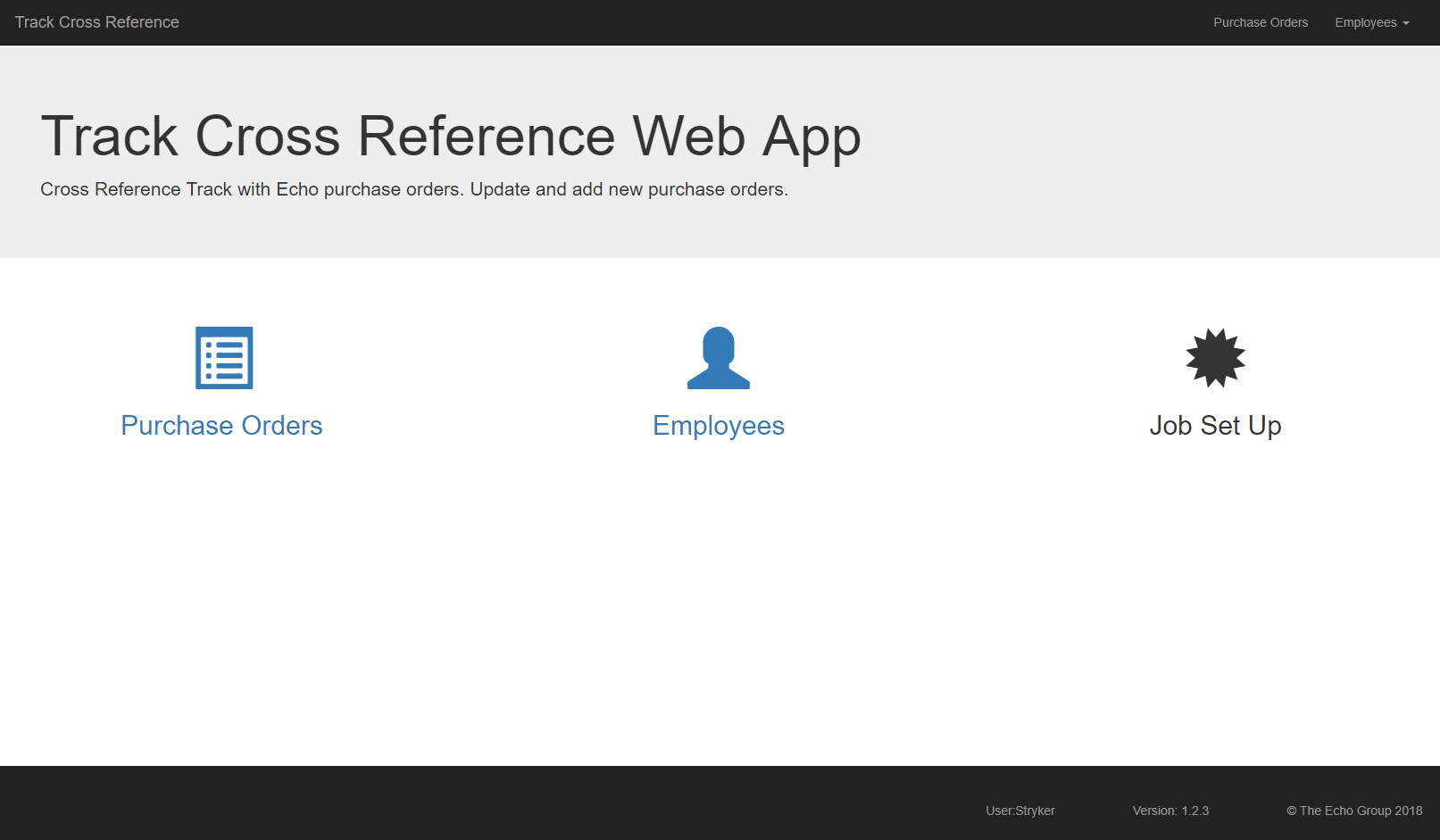 Contracts and Employee Cross Reference Landing Page