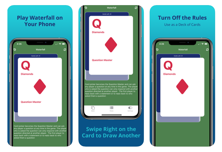 waterfall card game iphone react native Stryker Stinnette